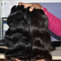 Cheveux Indiens Bruts 100% Naturels Remy Couleur Noire Vierge Non Traités Kinky Machine Extensions de Cheveux Humains en Gros pour Femmes