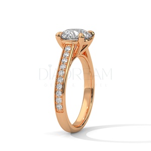 Joyería de moda de fábrica, diseño Simple clásico, Original, 14KT, oro amarillo sólido, corte redondo, anillo de bodas de diamantes cultivados en laboratorio para mujer - Product Image 6