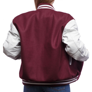 Custom <b>Quilted</b> Heavyweight Plus Size Women's Varsity Bomber Jacket Embroidered Print Basketball Letterman Cropped <b>Wool</b> Jacket - Product Image 4