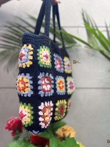 New Collection Summer Beach Straw <b>Bags</b> Bohemian <b>Crochet</b> Multi Color Handmade Women Shoulder <b>Bag</b> Sea Grass Square <b>Bag</b> - Product Image 2