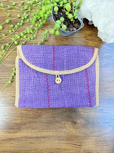 กระเป๋าสตางค์แบบมินิมอลกระเป๋าใส่เหรียญทำจากผ้าฝ้ายแบบมีซิปปิดสองชั้นทำด้วยมือ - Product Image 4