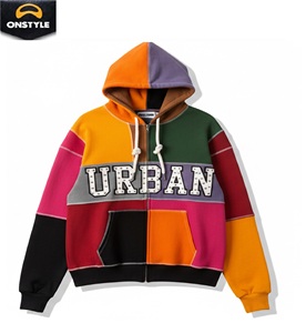 Sweat à capuche d'hiver avec empiècements contrastés |   Logo de patch personnalisé en couleur |   Pull en polaire |   Couture durable, écologique, séchage rapide | - Product Image 1