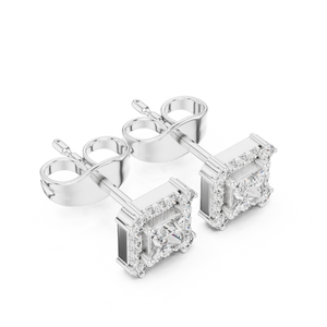 Boucles d'oreilles en diamant de laboratoire de haute qualité rondes et de coupe princesse Design personnalisé certifié IGI disponible pour les acheteurs en gros - Product Image 1