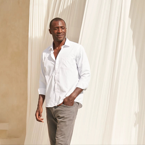 Chemise de smoking à manches longues et col en V pour homme BEAM, de haute qualité, 40% coton + 60% polyester, tissu d'été formel, évacuation de l'humidité - Product Image 4