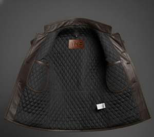 Chaqueta Bomber de Cuero Marrón de Lujo - Estampado Repujado, Ropa Urbana, Invierno, Resistente al Viento, Ecológica, Unisex - Product Image 5