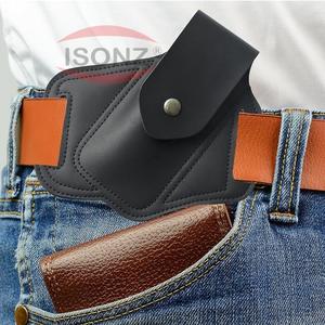 Cuchillo plegable de cuero de grano superior, cuchillo de bolsillo, funda de cuchillo trampero con funda de botón magnético, funda, soporte para cinturón - Product Image 5