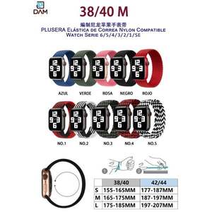 Correa de Repuesto para Reloj Inteligente DAM de Nailon, Banda Elástica de 38/40 mm - Product Image 3