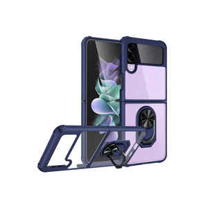 Étui pliable en silicone premium ASMA Mola bleu marine pour Samsung Galaxy Z Flip 3 – Housse de protection élégante pour téléphone portable avec logo - Product Image 1