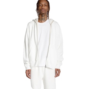 เสื้อแจ็กเก็ตมีซิปสำหรับผู้ชายเสื้อมีฮู้ดผ้าคอตตอนขนแกะแบบรูด100% สำหรับทุกเพศทรงสลิมฟิต - Product Image 2