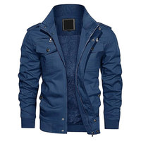 Blousons Bomber en Velours Côtelé pour Hommes – Automne/Hiver, Thermiques, Multi-poches, Col Montant, Motif Lettres, Style Moto, Tendance Urbaine
