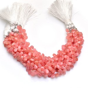 ลูกปัดโรโดโครไซต์ AAA+ ขนาด 6x8 มม.-6x9 มม. รูปทรงหยดน้ำเรียบ ลูกปัดโรโดโครไซต์ธรรมชาติ หินกึ่งมีค่า สำหรับทำเครื่องประดับ - Product Image 3