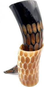 Corne à boire naturelle de style viking, sculpture animale nautique, attrayante, polie, de haute qualité, toucher réel, décoration de Noël - Product Image 5