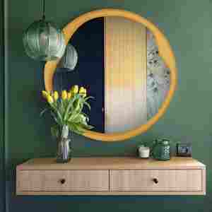 High In Demand With Reasonable Price Handicrafts Dressing <b>Mirror</b> Room Decor Round <b>Wooden</b> Frame Custom Design With Export Quality - Product Image 2