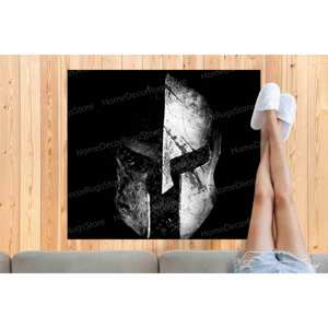 Tapis imprimé Molon Labe, casque spartiate - Design moderne, doux, luxueux, avec tapis en poils doux - Product Image 4