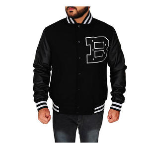 2025 prix de gros personnalisé High Street à manches longues Baseball Varsity veste pour hommes Stand dernières conceptions plaine blanc Varsity - Product Image 3