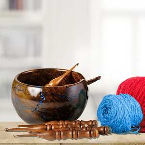 Cuenco para Hilos Grande de Madera de Palisandro, 7 Pulgadas de Diámetro x 4 Pulgadas de Altura, Cuenco Pequeño para Hilos, Regalo, Cuenco de Almacenamiento de Hilos de Madera de Haya Premium Hecho a Mano - Product Image 5