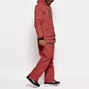 Traje de Esquí Unisex de Una Pieza, Impermeable, con Cierre de Cremallera, Transpirable, Chaqueta con Capucha para Snowboard y Pantalones Cargo, Conjunto de Poliéster/Nailon de 240g - Product Image 4