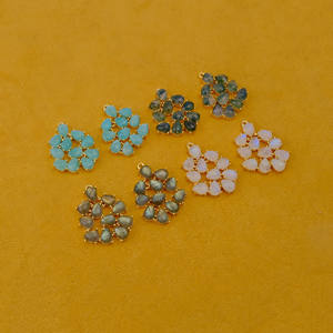 ม่านมอสอาเกตธรรมชาติทำด้วยมือจี้ป้องกันการเสื่อมเสียเครื่องประดับหินอัญมณีชุบทองหลายชิ้นสำหรับตั้งง่ามของขวัญแต่งงาน - Product Image 6