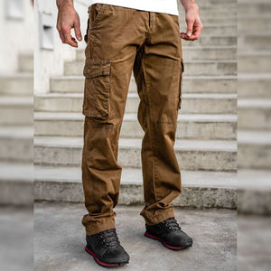 Pantalon de survêtement cargo multi-poches style baggy pour hommes pantalon de survêtement taille moyenne service OEM pantalon de tissage non tissé à motif droit pantalon - Product Image 1