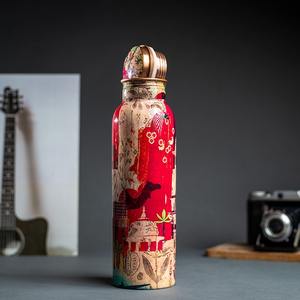 Vaisselle décorative écologique de qualité supérieure en ayurveda, bouteilles d'eau en cuivre pur à 100% avec couvercle, meilleurs prix - Product Image 5