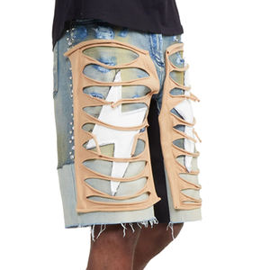 Ropa de calle de verano personalizada, pantalones cortos Vintage, pantalones cortos de trabajo sueltos, pantalones cortos vaqueros holgados para hombre - Product Image 5