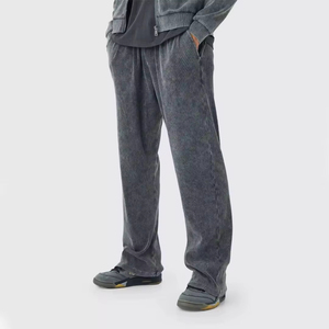 Streetwear vintage avec logo personnalisé, pantalon de survêtement chaud en éponge française surdimensionné, nouveau design, pantalon délavé pour hommes - Product Image 1