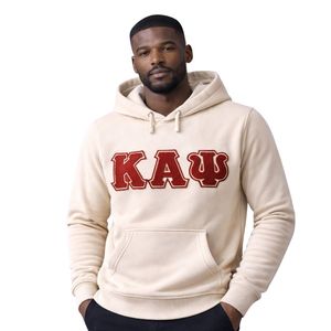 Felpa con Cappuccio Kappa Alpha Psi da Uomo, in Pile Crema con Lettere Greche Ricamate, Tasca Frontale, Vestibilità Regolare, Abbigliamento Invernale - Product Image 1