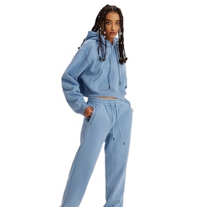 Alta calidad, bajo precio razonable, ropa de calle informal personalizada, Sudadera con capucha corta de gran tamaño para mujeres, sudaderas con capucha, fabricante al por mayor - Product Image 1