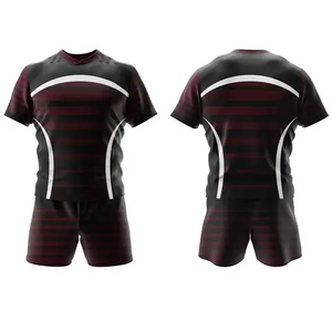 Ensemble d'uniformes de rugby en polyester 100% de haute qualité Maillot et short avec logo personnalisé Caractéristique respirante - Product Image 1