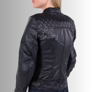 Nouvelle veste de motard en cuir d'équitation matelassée certifiée CE pour femmes vêtements de sport de protection respirants course de moto imprimé personnalisé - Product Image 6