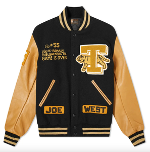 Blousons bombardiers d'hiver universitaires unisexe en laine avec logo M à manches longues en cuir original personnalisés en gros grande taille - Product Image 5