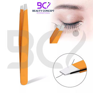 แหนบถอนขนคิ้ว สแตนเลสสตีล เครื่องมือกำจัดขนแบบแม่นยำ ใช้ซ้ำได้ สไตล์คลาสสิก สีส้ม คุณภาพดีที่สุด ปลายเฉียง สำหรับความงาม - Product Image 6