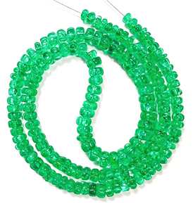 Collier en émeraude naturelle pour enfants avec perles rondes sculptées, bijoux en argent sterling faits à la main - Product Image 5