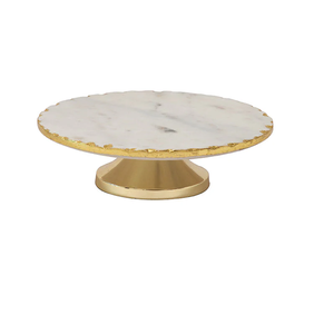 Top qualité forme ronde 100% marbre naturel gâteau support vaisselle de Table utiliser meilleur fabricant maison Table utilisation - Product Image 5