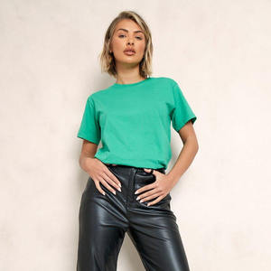 2025 tendance en gros coupe ample dames chemise Logo personnalisé femmes surdimensionné t-shirts doux 100% coton T-shirt pour les filles - Product Image 5