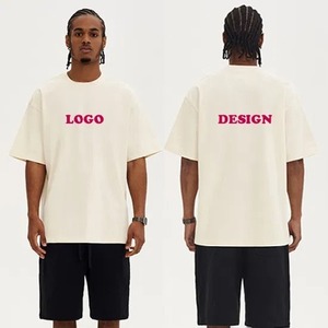 T-shirt de luxe 100% coton pour homme coupe ample et poids lourd 300 GSM Logo personnalisé motif graphique et imprimé solide - Product Image 6