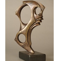 Sculpture abstraite en laiton et aluminium, art décoratif en métal, statue, figurine d'art métallique pour hôtel, décoration de table à domicile