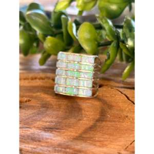 Claresse Kylestewa Sterling Silver <b>Ring</b> Size 9-Fashionable Hand Inlay Gemstone Jewelry - Product Image 4
