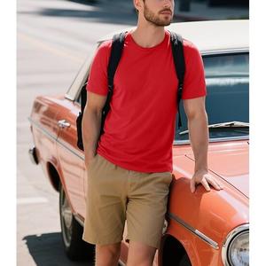 T-shirt décontracté à manches courtes pour hommes OEM 100% coton col rond épaule pente bande de cou couleur unie surdimensionné du Bangladesh - Product Image 2