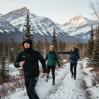 Chaqueta Técnica Impermeable y Cortavientos para Hombre MITEXCO, para Senderismo, Esquí y Montañismo - Negra, Equipo para Todo Clima