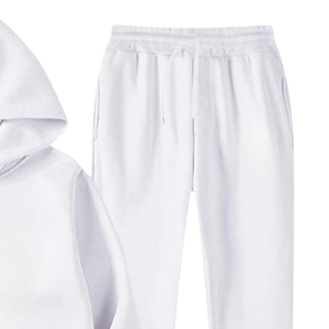 Ensemble survêtement en molleton blanc premium pour homme, sweat à capuche et jogging, logo personnalisé, vêtements de sport chauds d'hiver, tenue décontractée streetwear - Product Image 4