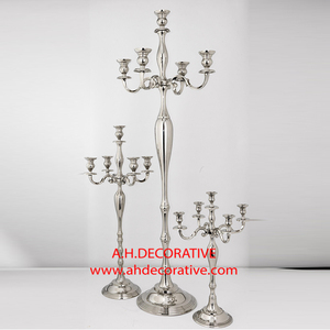 Nouveau grand candélabre de table de mariage en aluminium 5 bras artisanat en métal personnalisé carré pour noël église noël fait à la main - Product Image 5
