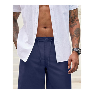 Short de plage pour hommes en polyester 100% confortable de haute qualité 240 GSM Premium avec décoration vintage - Product Image 1