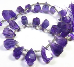 Brasileño 8 "Strand Cuentas de amatista natural 10-13mm Púrpura Lágrima Briolette Gemas Piedras preciosas sueltas Lote al por mayor - Product Image 6