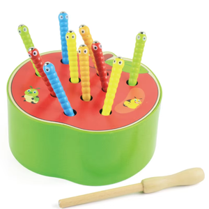 Montessori Educación Temprana Fresa Manzana Gusano Color <span class=keywords><strong>Juego</strong></span> Cognitivo Niños Rompecabezas Niños Diversión Gusano Atrapar Juguete - Product Image 6