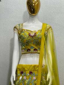 Real Mirror Work Lehengas Choli Set with <b>Dupatta</b> In Heavy Soft <b>Net</b> With Embroidery Sequence Work - Product Image 3
