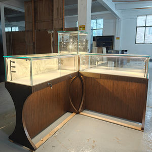 Vitrine en verre de bijoux de luxe Forme unique Base ovale montre conception de magasin de bijoux Vitrine de bijoux en acier inoxydable - Product Image 2