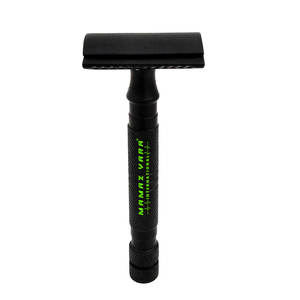 Maquinilla de Afeitar de Seguridad Profesional de Doble Hoja con Mango Largo, Maquinilla de Afeitar de Seguridad para Hombre con Acabado Negro, Maquinilla de Afeitar de Seguridad para Barbería - Product Image 1