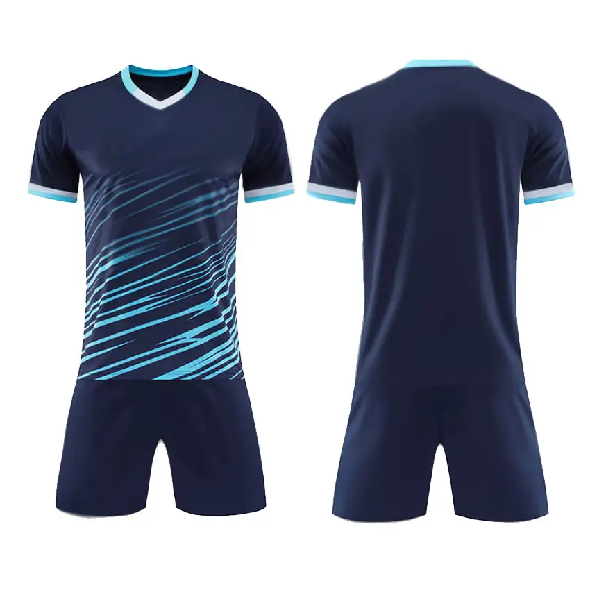 ชุดเสื้อฟุตบอลผ้าโพลีเอสเตอร์สำหรับทีมและถุงเท้าเสื้อฟุตบอลชุดฝึกฟุตบอลโลโก้ตามสั่งแบบ100%