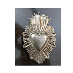 Puro Metal antiguo Sagrado Corazón Milagros Ornamento Caja de corazón de oro antiguo Caja de oración del corazón sagrado Católico - Product Image 2